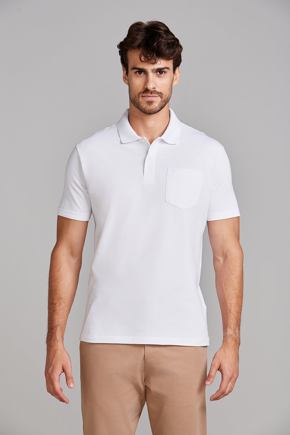 Camisa Polo Básica com Bolso Malha Premium Comfort