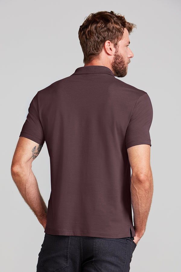 Camisa Polo Básica com Bolso Malha Premium Comfort - Marrom
