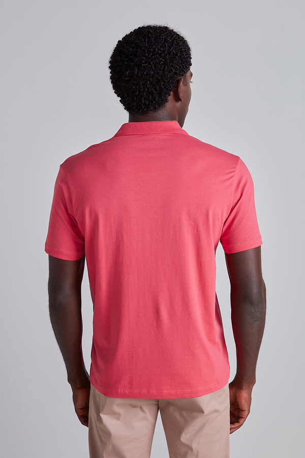 Polo Manga Curta com Bolso Comfort Malha Básica - Laranja