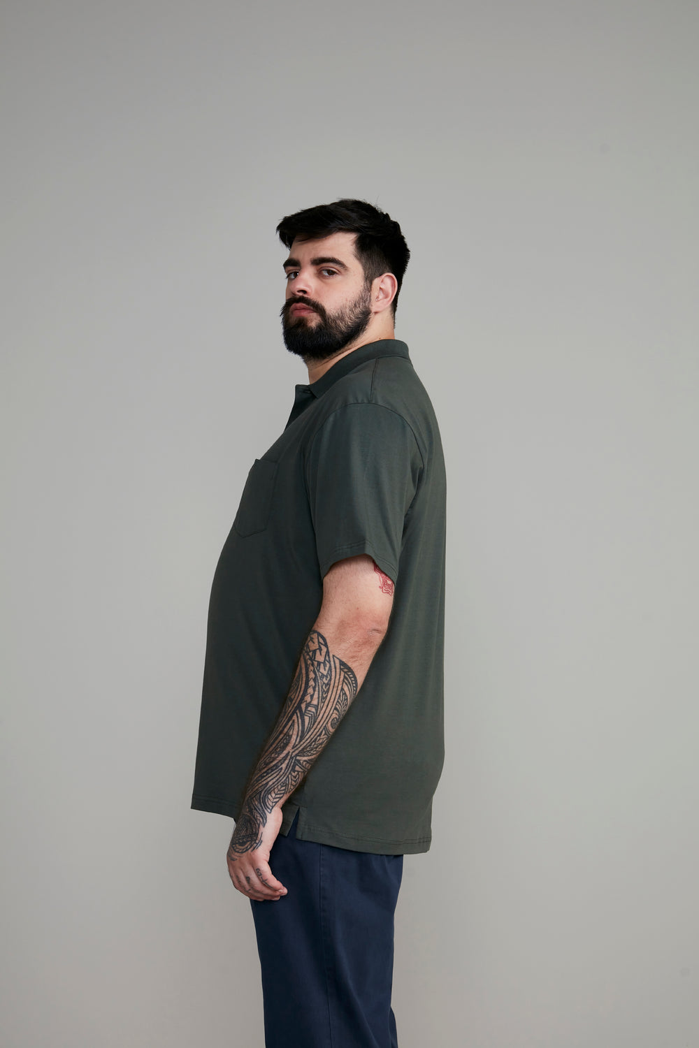 Camisa Polo Básica com Bolso Malha Premium Comfort