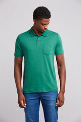 Polo Manga Curta com Bolso Comfort Malha Básica - Verde