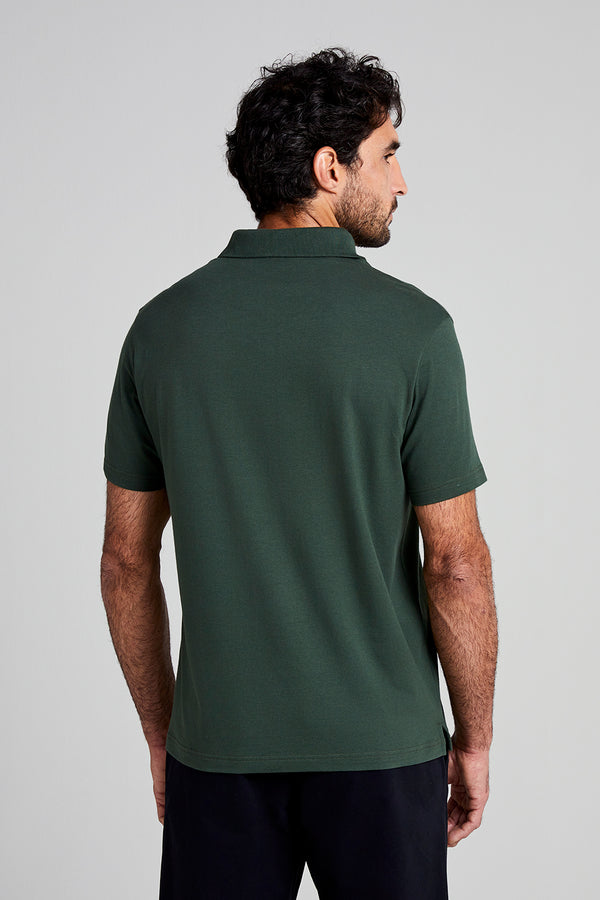 Camisa Polo Básica com Bolso Malha Premium Comfort - Verde