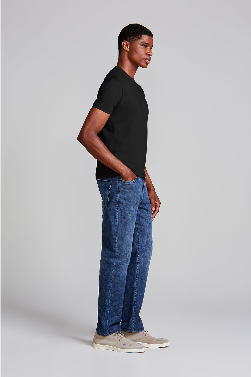 Camiseta Manga Curta Malha Básica Slim Fit - Preto – Highstil