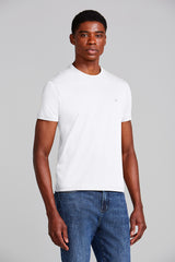 Camiseta Manga Curta Malha Básica Slim Fit - Branco