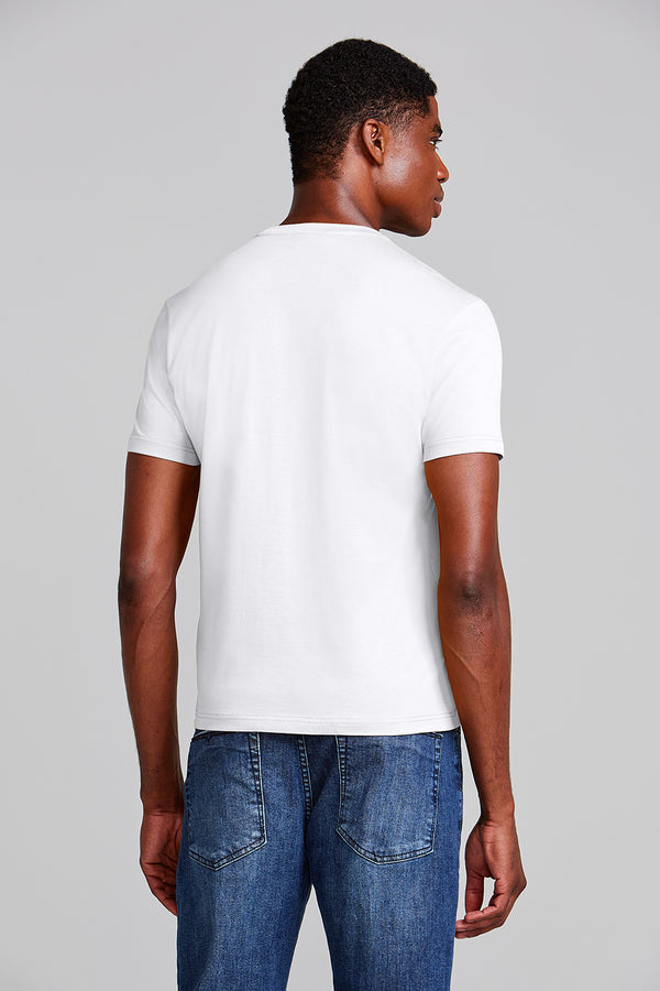 Camiseta Manga Curta Malha Básica Slim Fit - Branco