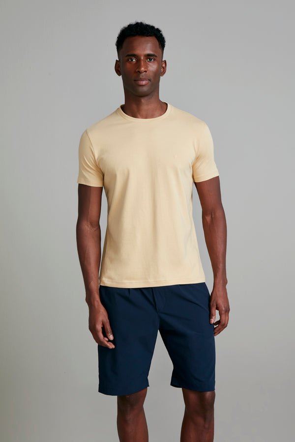 Camiseta Manga Curta Malha Básica Slim Fit - Amarelo