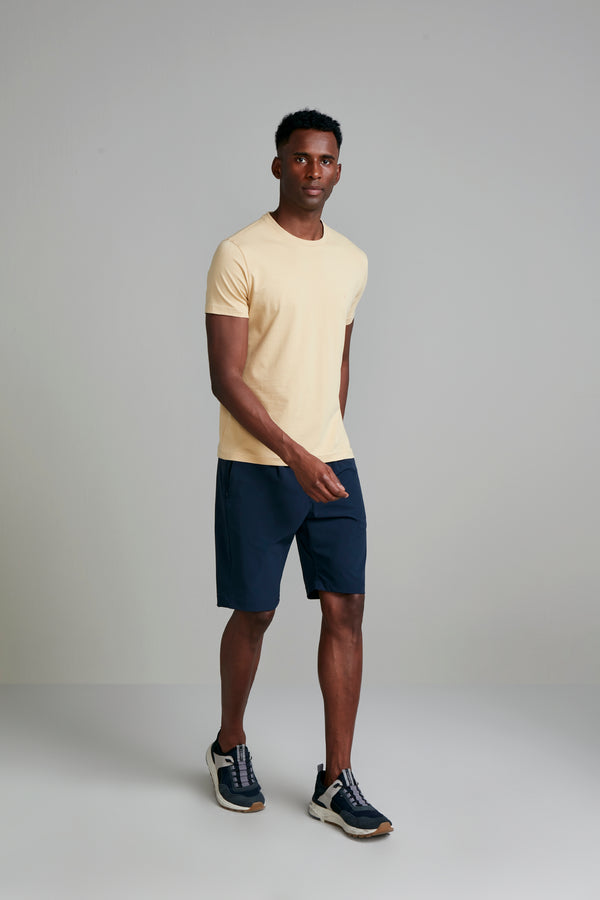 Camiseta Básica Malha Premium Slim Fit - Amarelo