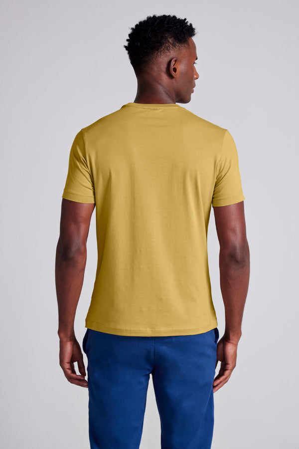 Camiseta Básica Malha Premium Slim Fit - Amarelo