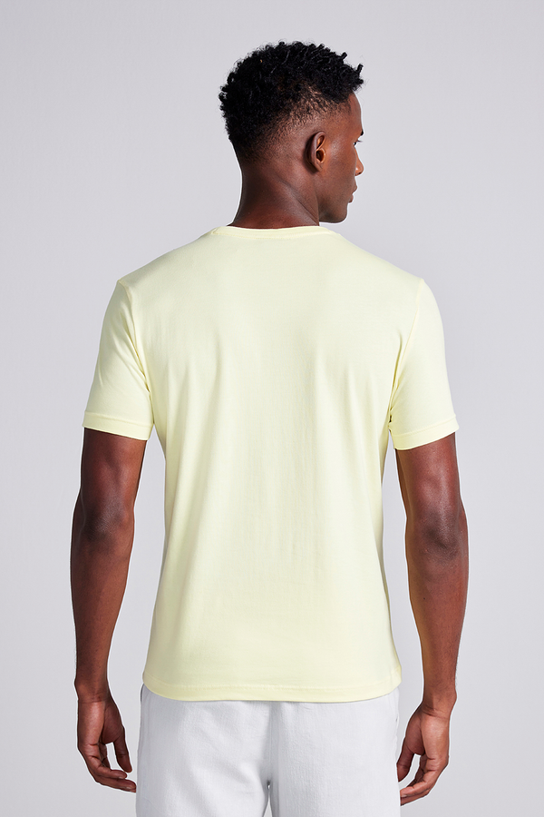 Camiseta Básica Malha Premium Slim Fit - Amarelo