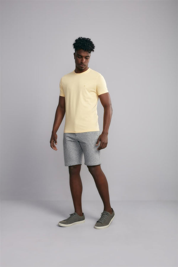 Camiseta Manga Curta Malha Básica Slim Fit - Amarelo