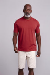Camiseta Manga Curta Malha Básica Slim Fit - Vermelho
