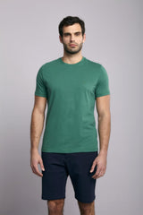 Camiseta Manga Curta Malha Básica Slim Fit - Azul