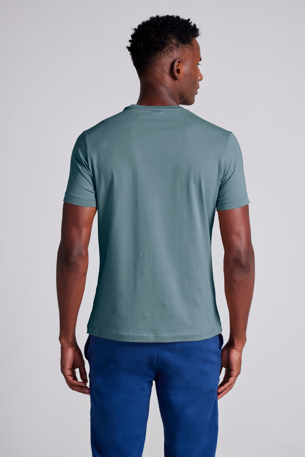 Camiseta Manga Curta Malha Básica Slim Fit - Verde