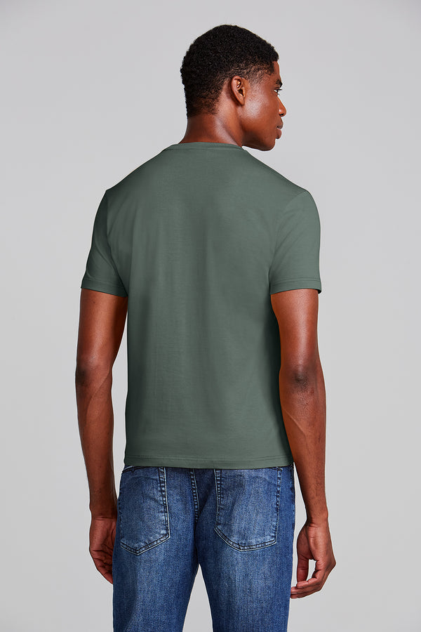 Camiseta Manga Curta Malha Básica Slim Fit - Verde