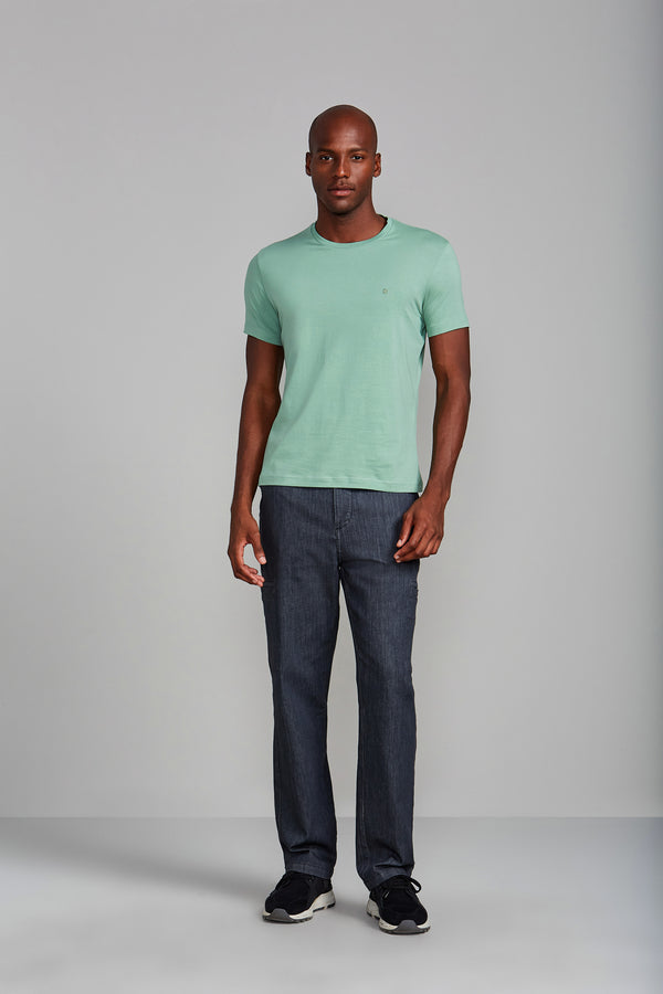 Camiseta Básica Malha Premium Slim Fit - Verde