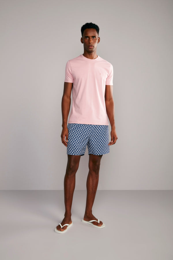 Camiseta Manga Curta Malha Básica Slim Fit - Rosa