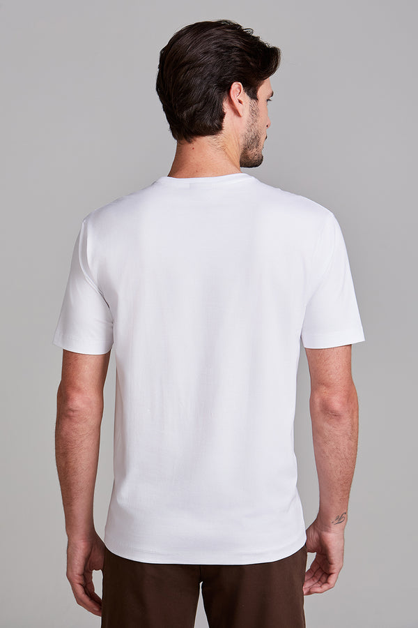 Camiseta Manga Curta Comfort Malha Básica - Branco