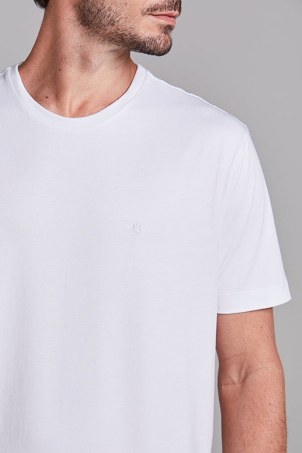 Camiseta Manga Curta Comfort Malha Básica - Branco
