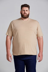 Camiseta Manga Curta Comfort Malha Básica - Marrom
