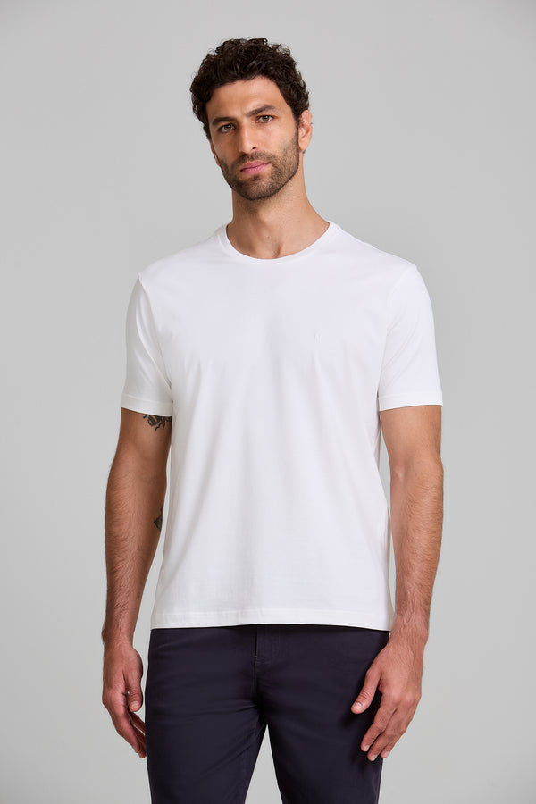 Camiseta Básica Malha Premium Comfort - Off White