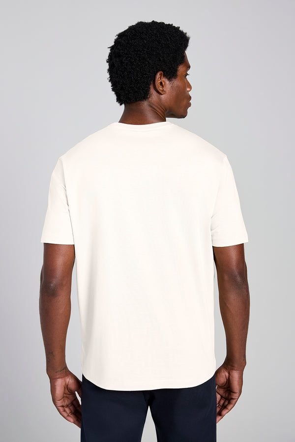 Camiseta Manga Curta Comfort Malha Básica - Bege