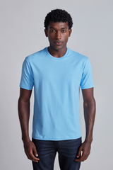 Camiseta Manga Curta Comfort Malha Básica - Azul