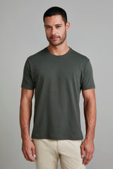 Camiseta Básica Malha Premium Comfort - Verde Escuro