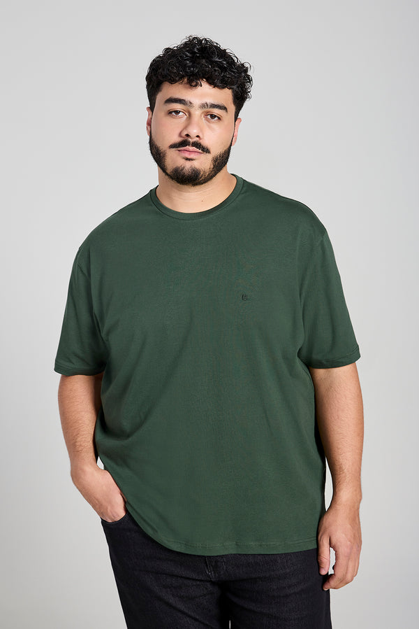 Camiseta Manga Curta Comfort Malha Básica - Verde