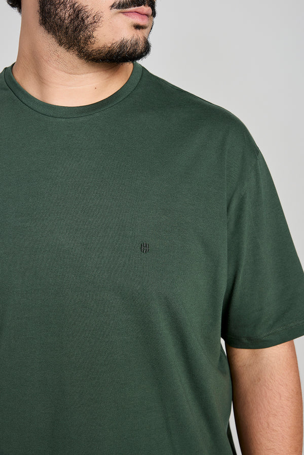 Camiseta Manga Curta Comfort Malha Básica - Verde