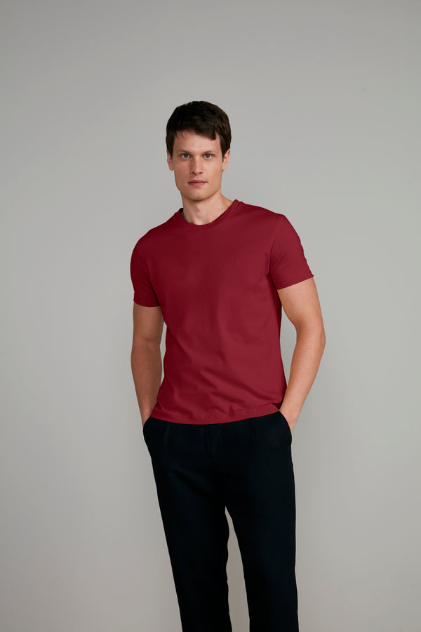 Camiseta Manga Curta Comfort Malha Básica - Roxo