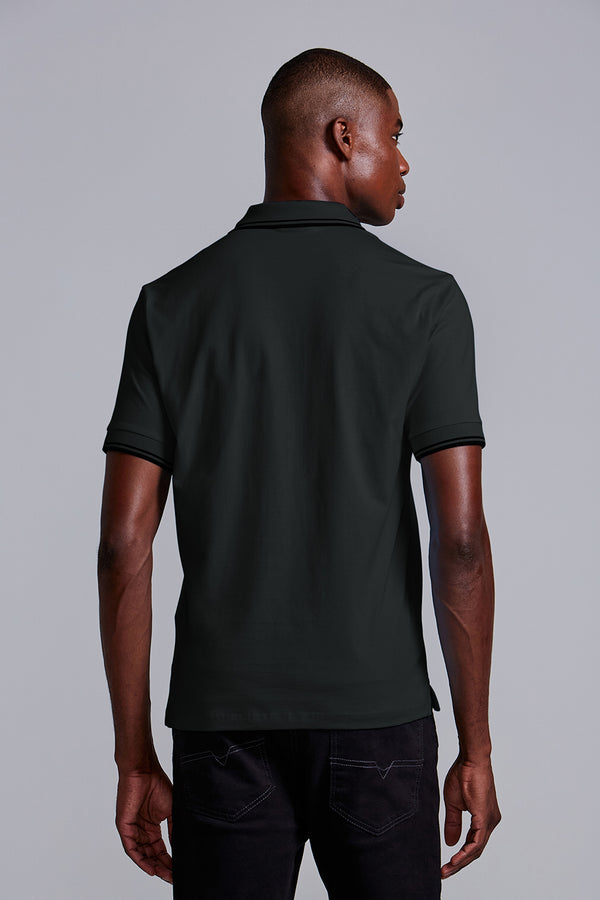 Camisa Polo Básica Malha Premium Comfort - Preto