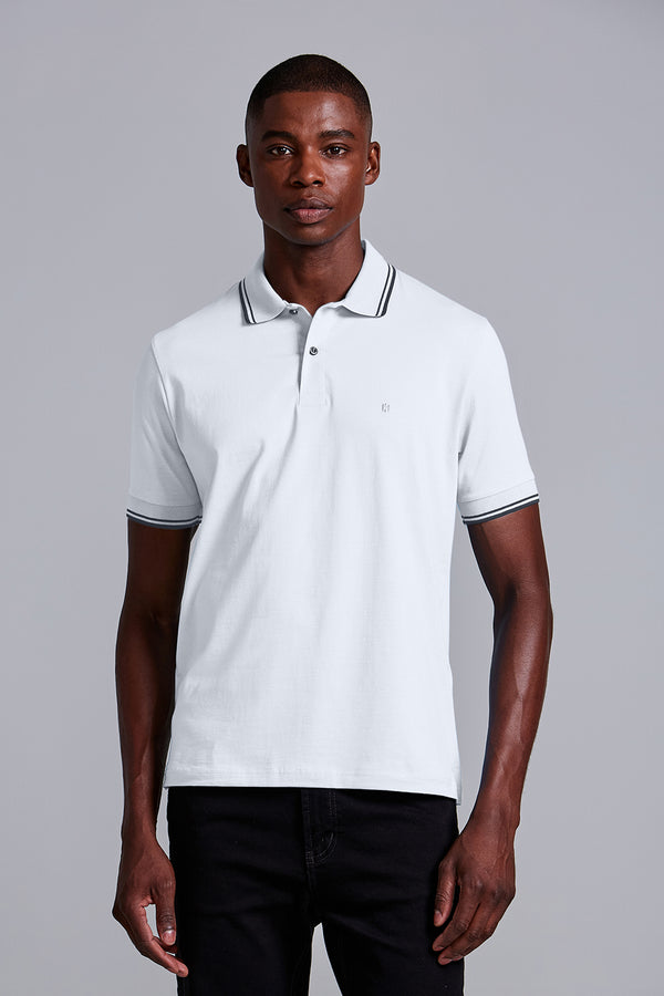 Polo Manga Curta Comfort Malha Básica - Branco