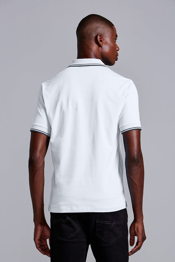 Camisa Polo Básica Malha Premium Comfort - Branco