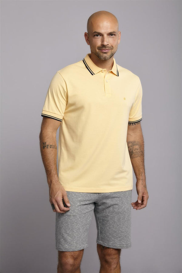 Camisa Polo Básica Malha Premium Comfort - Amarelo