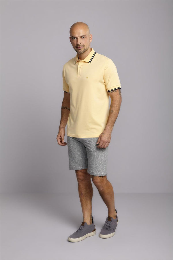 Camisa Polo Básica Malha Premium Comfort - Amarelo