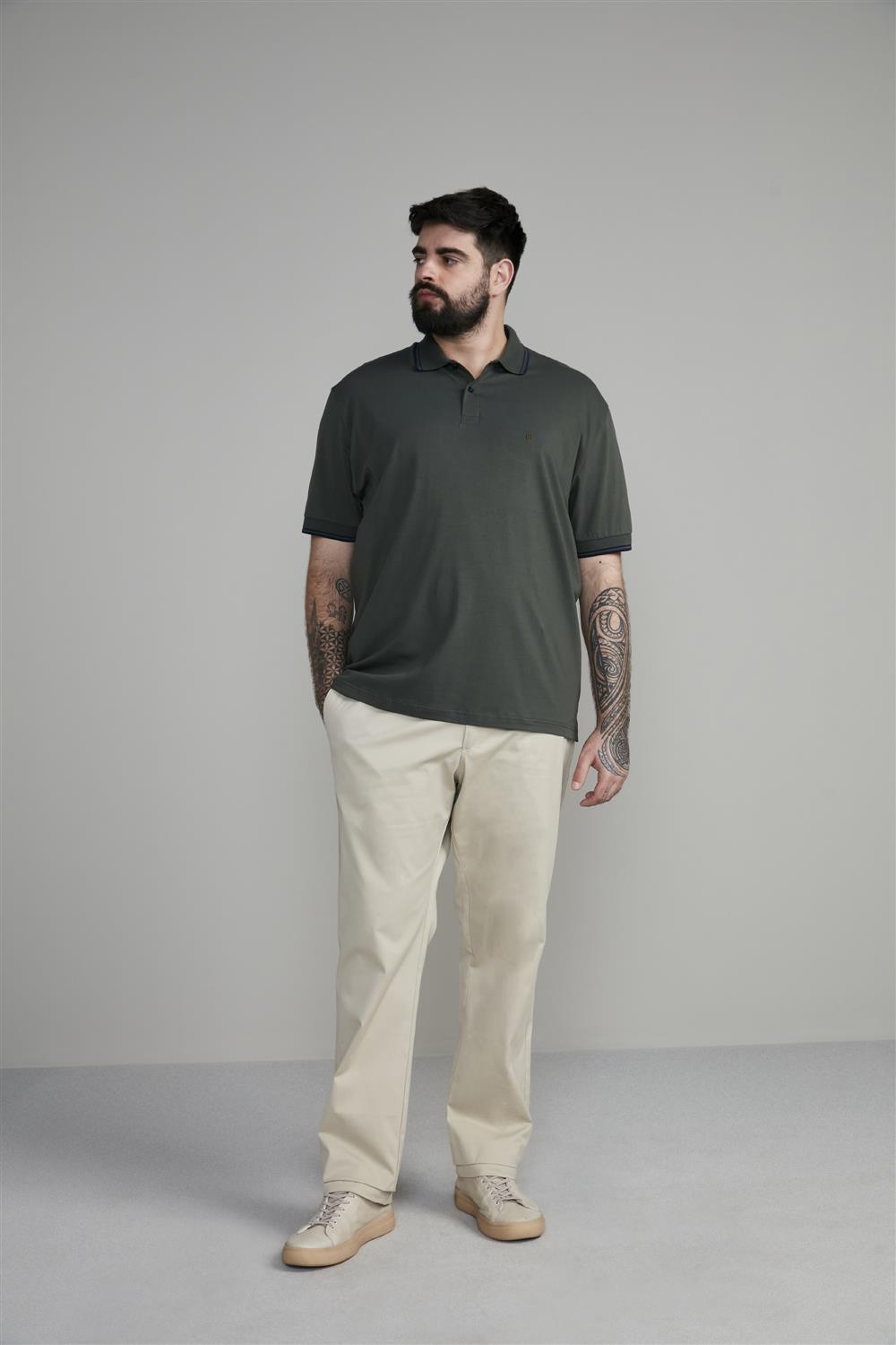 Polo Manga Curta Comfort Malha Básica