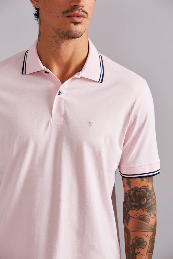 Polo Manga Curta Comfort Malha Básica - Rosa