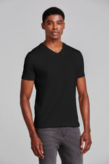 Camiseta Manga Curta Básica Malha Slim Fit - Preto