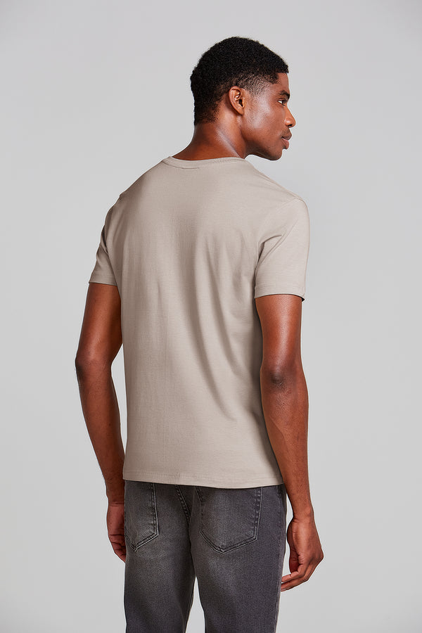 Camiseta Básica Malha Premium Slim Fit - Marrom