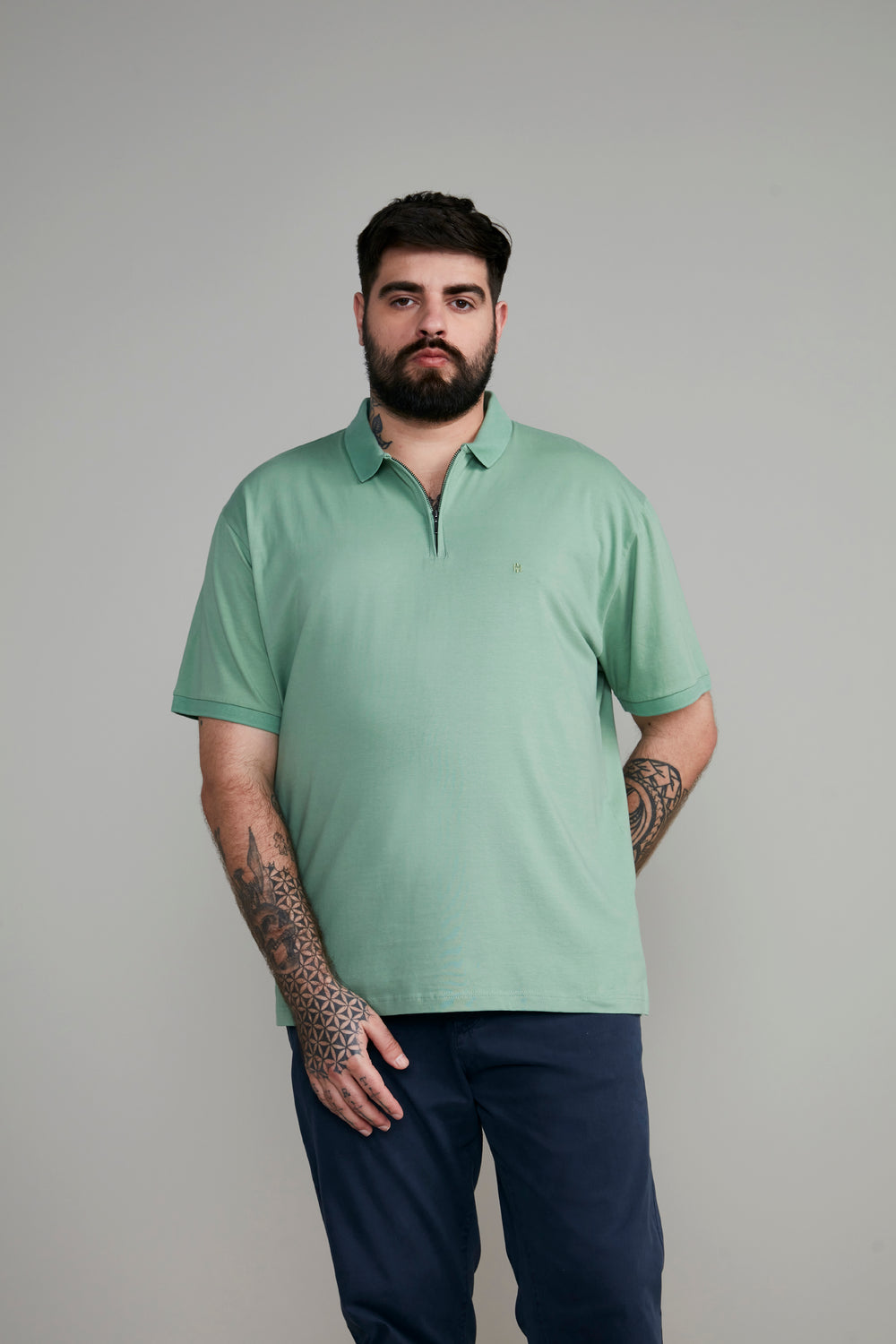 Polo Manga Curta com Zíper Comfort Básica