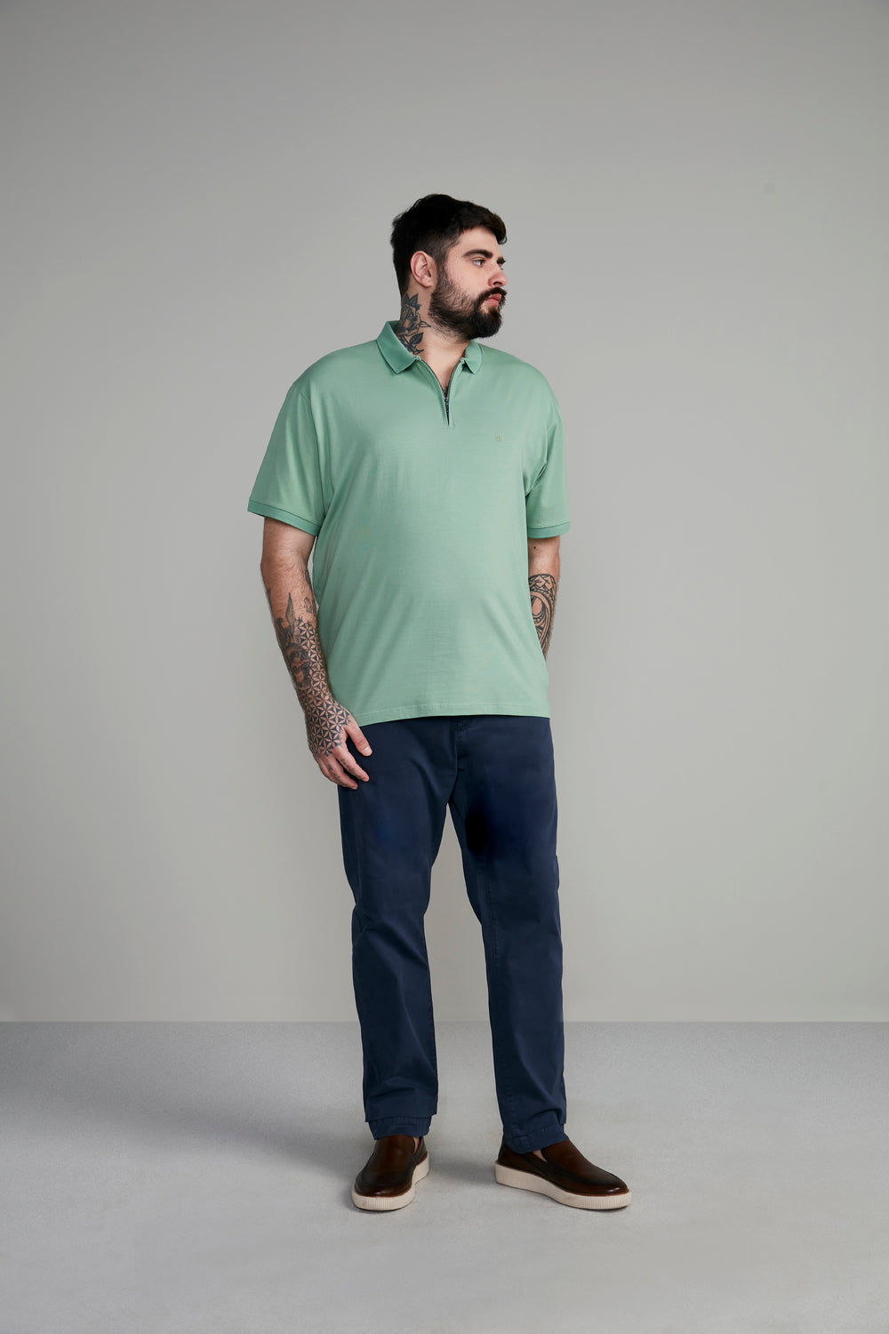 Polo Manga Curta com Zíper Comfort Básica