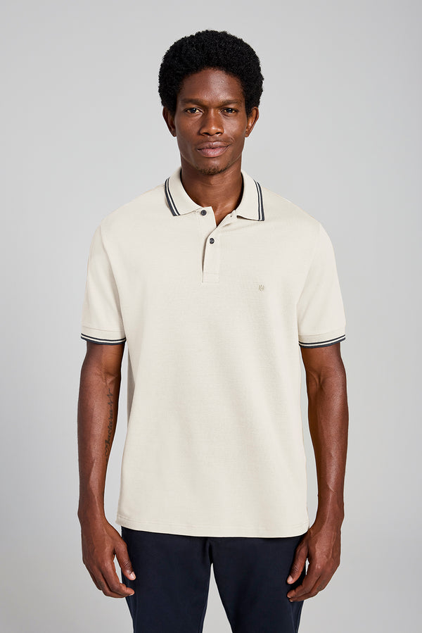 Camisa Polo Básica Piquet Premium Comfort - Bege