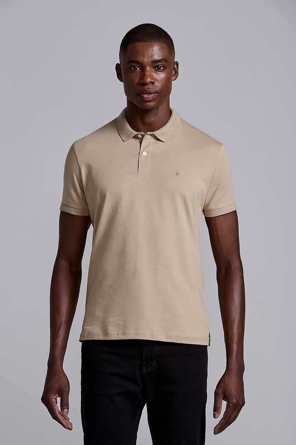 Polo Manga Curta Premium Malha Slim Fit - Marrom