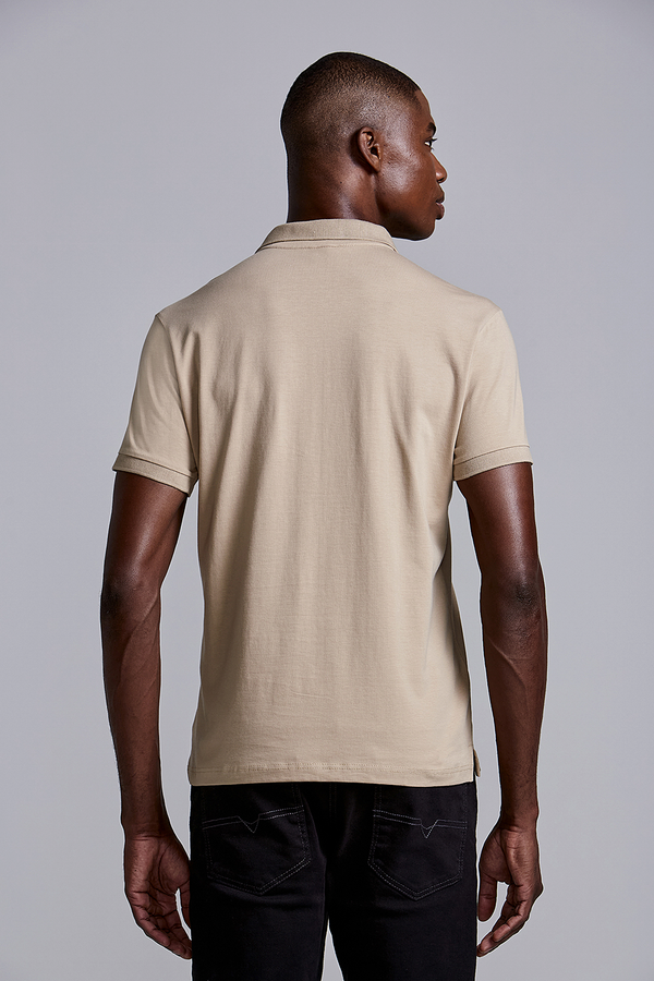 Polo Manga Curta Premium Malha Slim Fit - Marrom