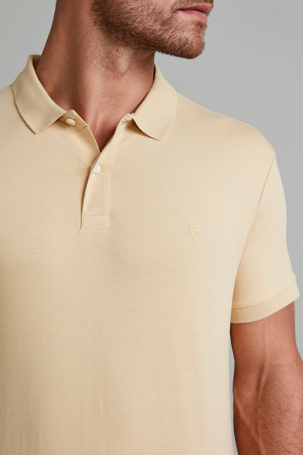 Polo Manga Curta Premium Malha Slim Fit - Amarelo