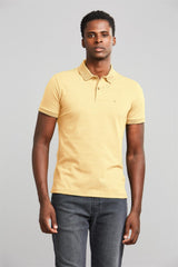 Polo Manga Curta Premium Malha Slim Fit - Amarelo