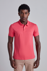 Polo Manga Curta Premium Malha Slim Fit - Laranja