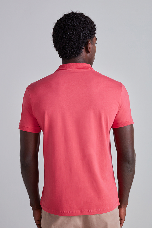 Polo Manga Curta Premium Malha Slim Fit - Laranja