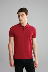 Polo Manga Curta Premium Malha Slim Fit - Vermelho