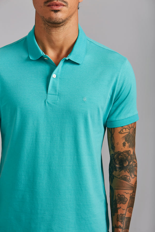 Polo Manga Curta Premium Malha Slim Fit - Verde